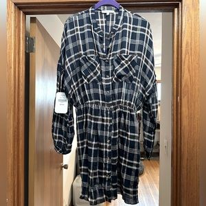 L Plaid Midi Dress